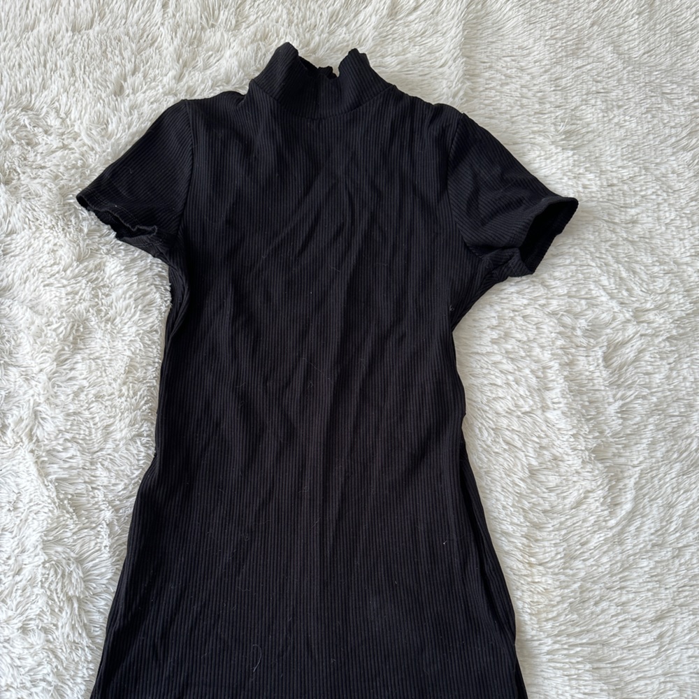 Black ribbed backless jumpsuit